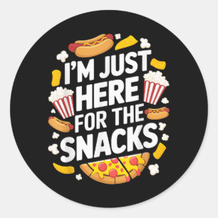 I'm Just Here For The Snacks Funny Food Lover Food Classic Round Sticker