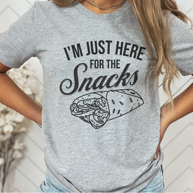 I'm Just Here for the Snacks Funny Party  T-Shirt (Creator Uploaded)