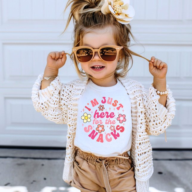 I'm Just Here For The Snacks Retro Flower Cute T-Shirt (Creator Uploaded)