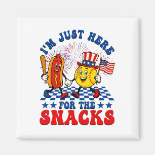 I'm Just Here For The Snacks Softll Hotdog 4th Of  Magnet