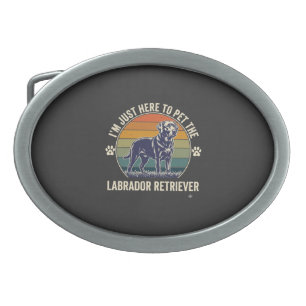 Im Just Here Pet Labrador Retriever Dog Retro Suns Belt Buckle