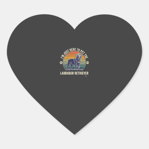 Im Just Here Pet Labrador Retriever Dog Retro Suns Heart Sticker