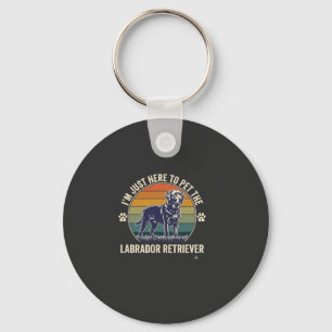Im Just Here Pet Labrador Retriever Dog Retro Suns Keychain