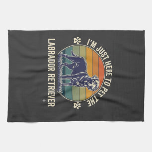 Im Just Here Pet Labrador Retriever Dog Retro Suns Kitchen Towel
