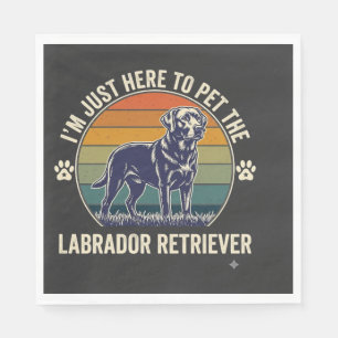 Im Just Here Pet Labrador Retriever Dog Retro Suns Napkins