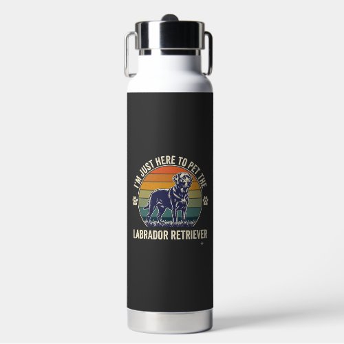 Im Just Here Pet Labrador Retriever Dog Retro Suns Water Bottle