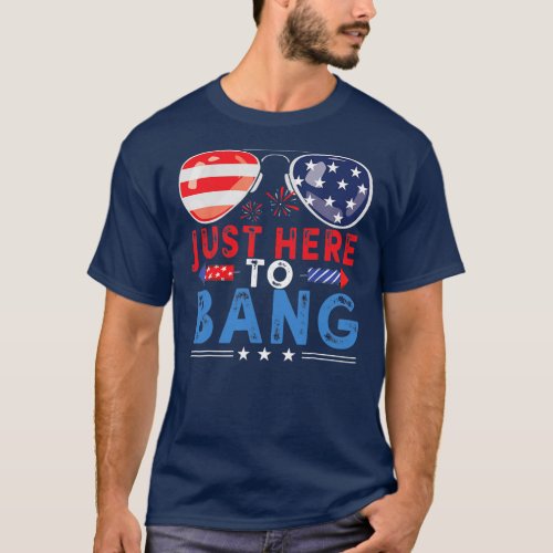 Im Just Here To Bang 4th of July Sunglasses T_Shirt