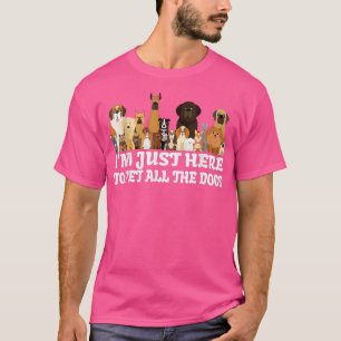 Im Just Here To Pet All The Dogs Vintage Retro Pet T-Shirt