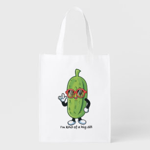 I'm Kind of a Big Dill   pickle wearing sunglasses Grocery Bag
