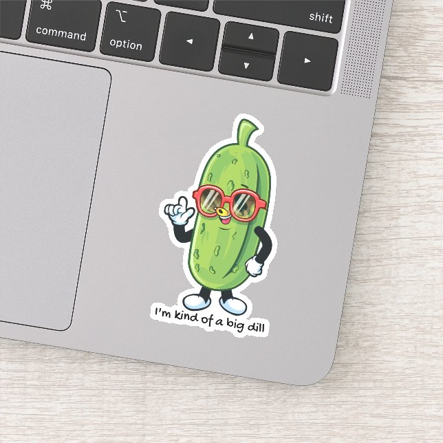 I'm Kind of a Big Dill | pickle wearing sunglasses Sticker (Detail)