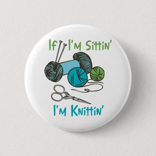 Im Knitting Button (Front)