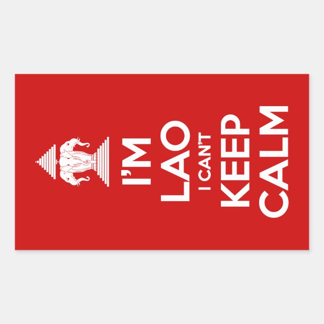 I'm Lao I Can't Keep Calm Rectangular Sticker (Front)
