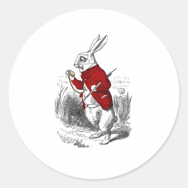 I'm Late, I'm Late Classic Round Sticker (Front)