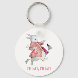 I'M LATE, I'M LATE, FOR A VERY IMPORTANT DATE! KEYCHAIN