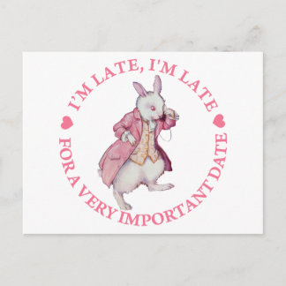 I'm Late, I'm Late, For a Very Important Date! Postcard