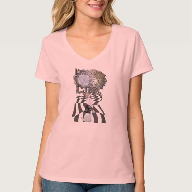 "I'm Late!" White Rabbit (Wonderland Col.) Light T-Shirt (Front)