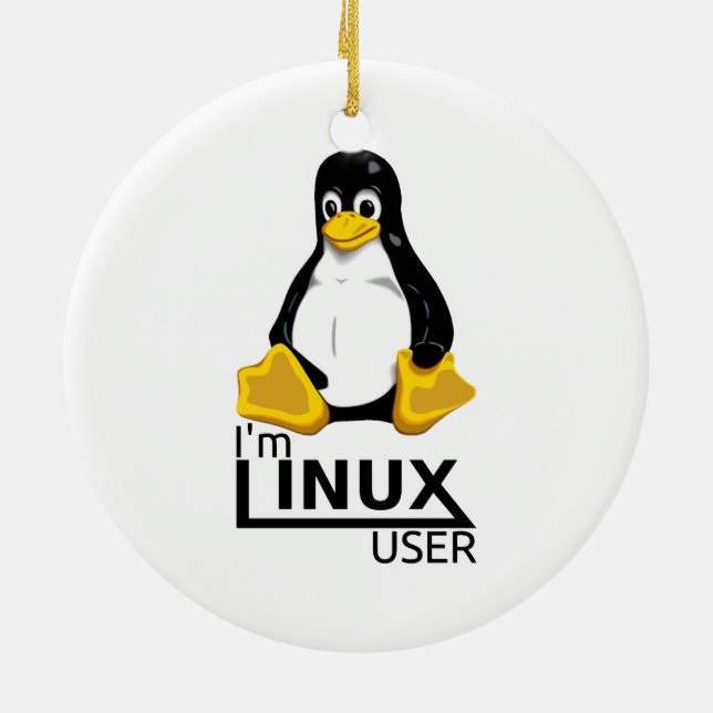 I'm Linux User Ceramic Ornament (Back)