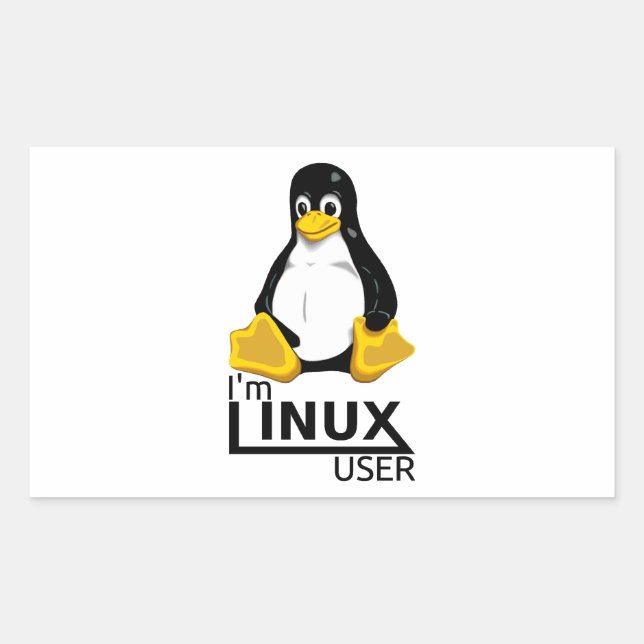 I'm Linux User Rectangular Sticker (Front)