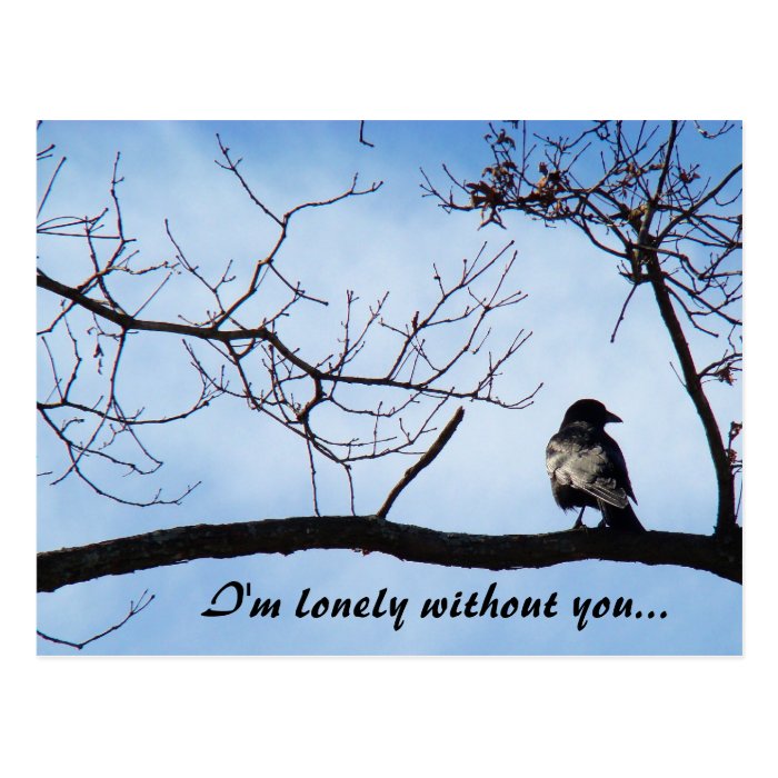 "I'm lonely without you" postcard