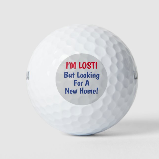 "I'm Lost" Funny, DIY Messages, Red & Blue, Vs 2 Golf Balls (Front)