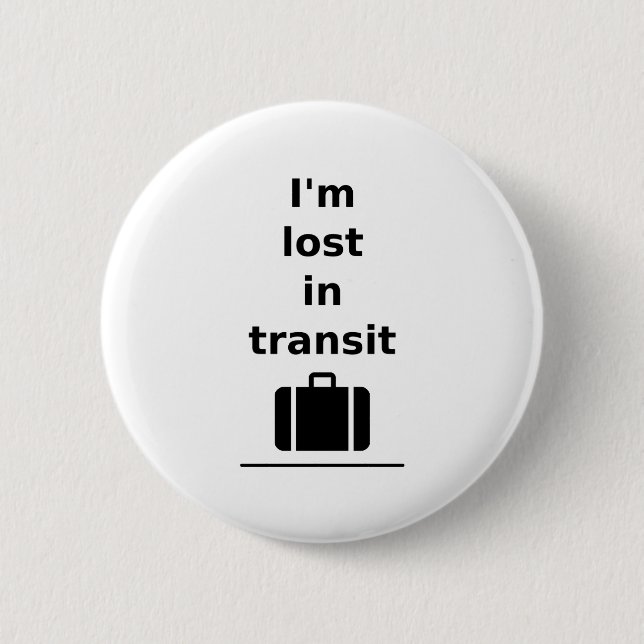 I'm Lost in Transit Travel Suitcase Light-Monotone Button (Front)