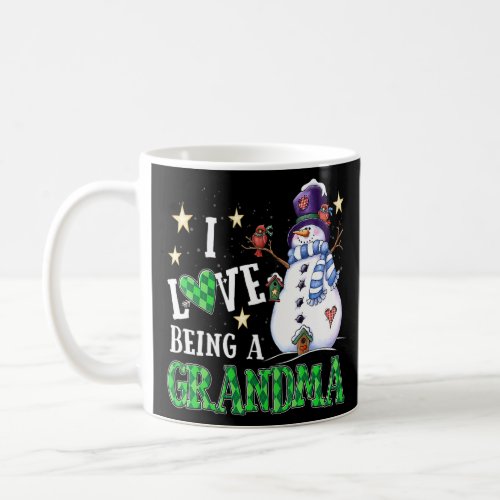 Im Love Being A Grandma Buffalo Plaid Snowman Chr Coffee Mug