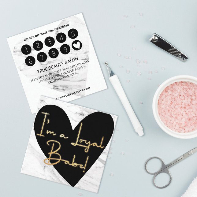 I'm Loyal Babe Gold Marble Heart Customer Loyalty Card (Creator Uploaded)