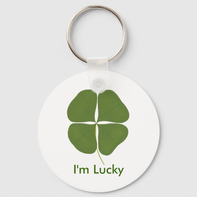 I'm lucky, Dark Green Shamrock Key Chains (Front)