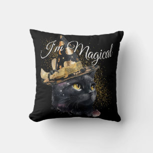 I'm Magical Black Cat Customizable Throw Pillow