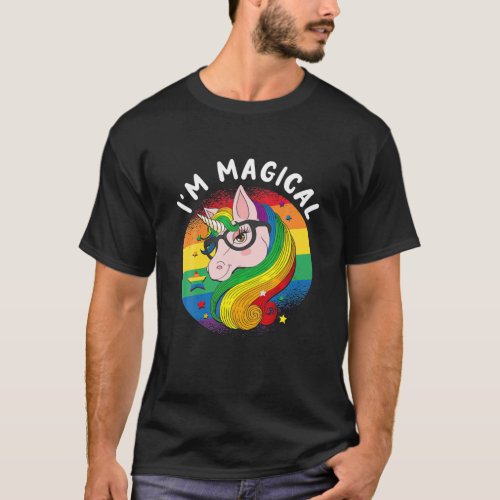 Im Magical Lesbian Rainbow Unicorn LGBT Gay Pride T_Shirt