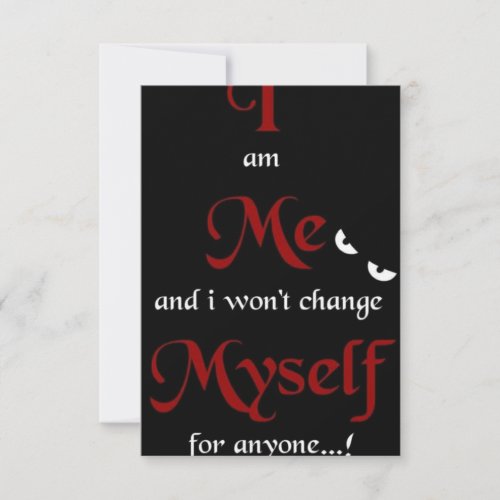 Im me and I wont chang logo  Thank You Card