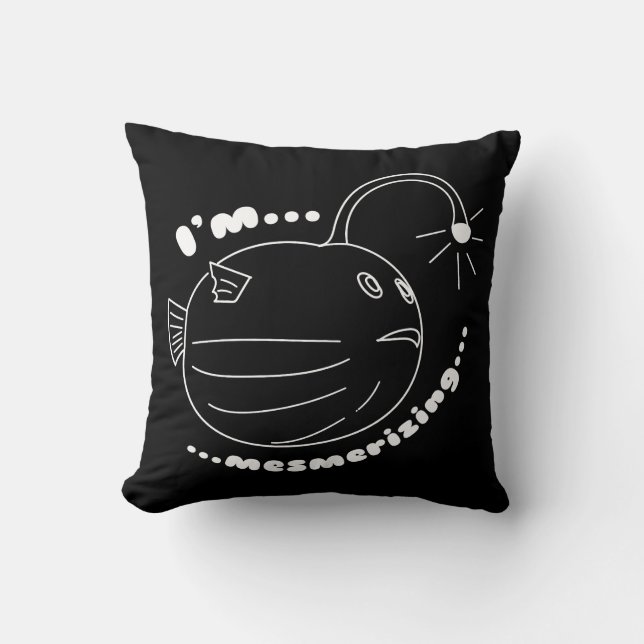 I'm Mesmerizing... The puffer-lamp-fish realized Throw Pillow (Front)
