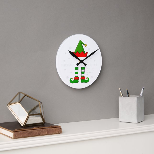 I'm Miniature Schnauzer Lover | Elf Christmas Round Clock (Office)