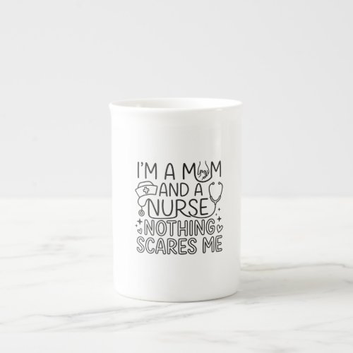 Im Mom And Nurse Minimalist Nurse Mom Gift Bone China Mug
