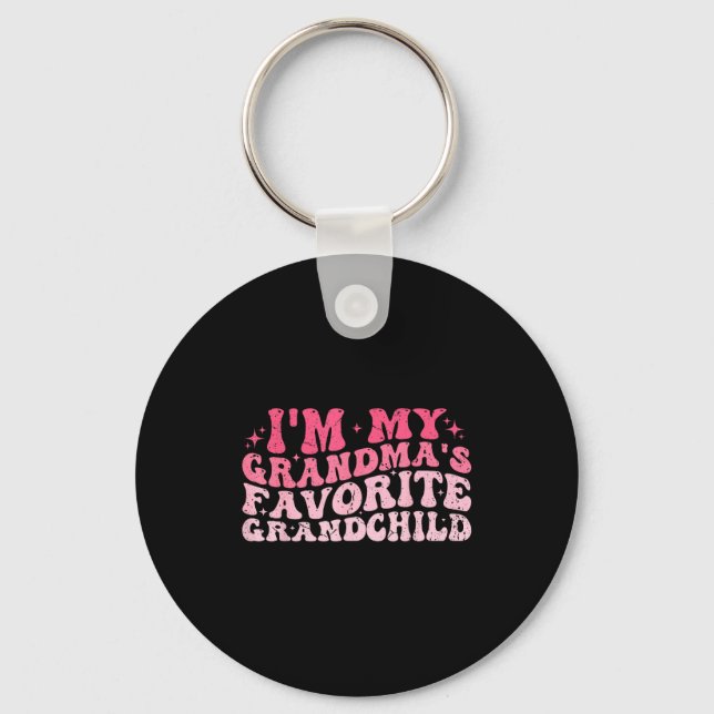 I'm My Grandma's Favorite Granhild Grandson Grandd Keychain (Front)
