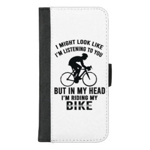 Im my head i'm riding my bike T-Shirt iPhone 8/7 Plus Wallet Case