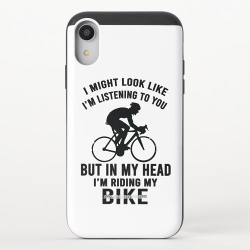 Im my head im riding my bike T_Shirt iPhone XR Slider Case