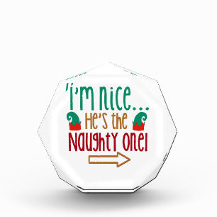 Im Nice Hes Naughty Elf Hat Award