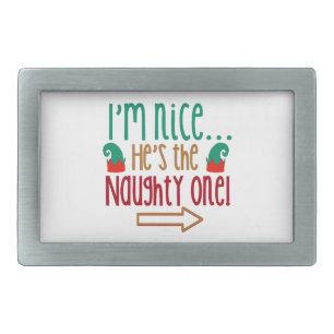 Im Nice Hes Naughty Elf Hat Belt Buckle