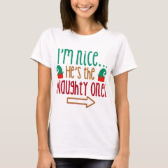 Im Nice Hes Naughty Elf Hat T-Shirt