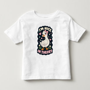 I'm nice in theory goose humor toddler t-shirt