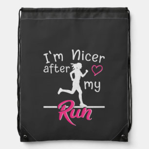 I'm Nicer After My Run Funny Drawstring Bag