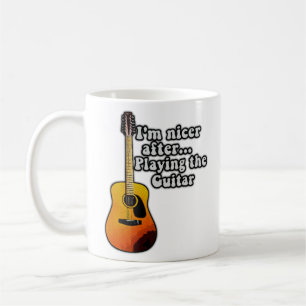I'm nicer after playing the guitar. vintage colors coffee mug
