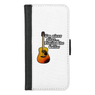 I'm nicer after playing the guitar. vintage colors iPhone 8/7 wallet case