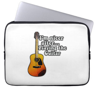 I'm nicer after playing the guitar. vintage colors laptop sleeve