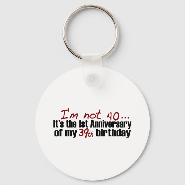 I'M Not 40 Keychain (Front)