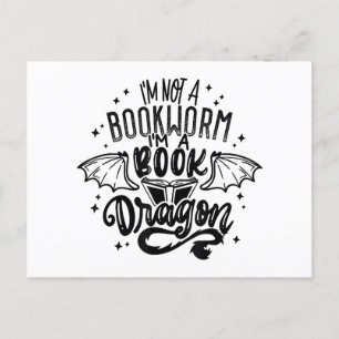 I'm Not A Bookworm I'm A Book Dragon Fantasy Book Postcard