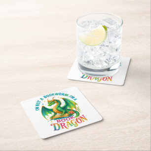 I'm Not A Bookworm.... Square Paper Coaster