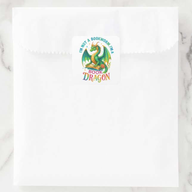 I'm Not A Bookworm....  Square Sticker (Bag)
