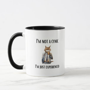 Im not a cynic funny sarcasm cat drawing mug